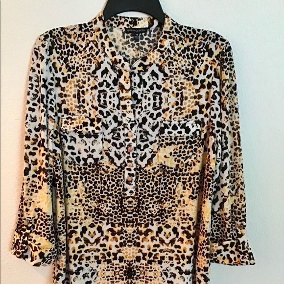 Ava & Grace Tops - AVA & GRACE Women’s  Silky Animal Print MED